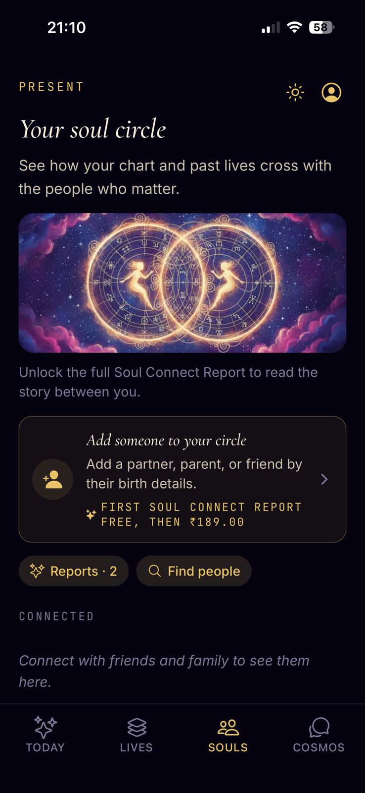 Your soul circle — chart synastry + Soul Connect Reports